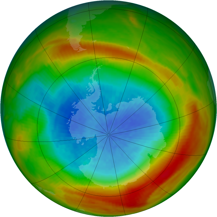 Antarctic ozone map for 01 October 1981